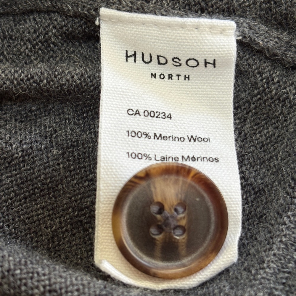 Hudson North  Charcoal Men's Cardigan size X-LARGE - Picture 8 of 8